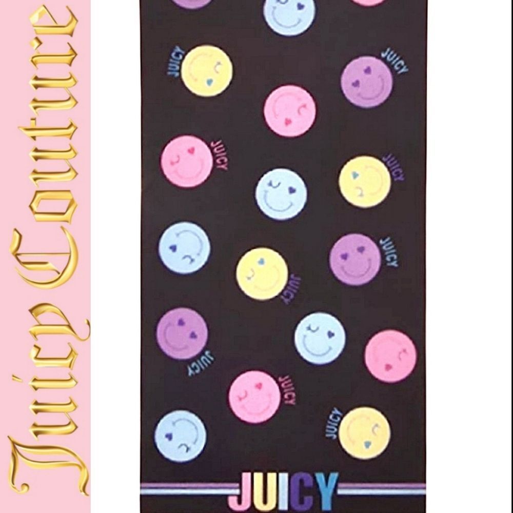 Juicy Couture Home Smiley Faces Logo Oversized Beach Towel